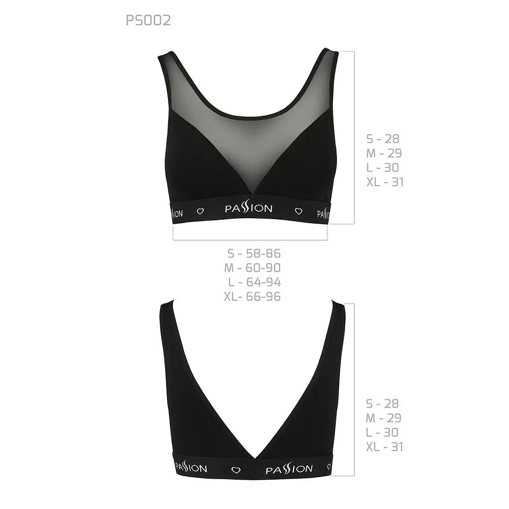 Топ з прозорою вставкою Passion PS002 TOP M, black - фото 6
