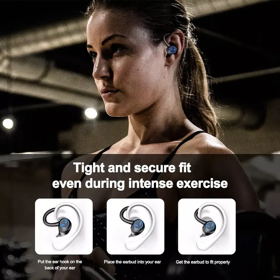 Бездротові спортивні Bluetooth навушники TWS Q25 Pro водонепроникні з сенсорами і мікрофоном Чорні - фото 10