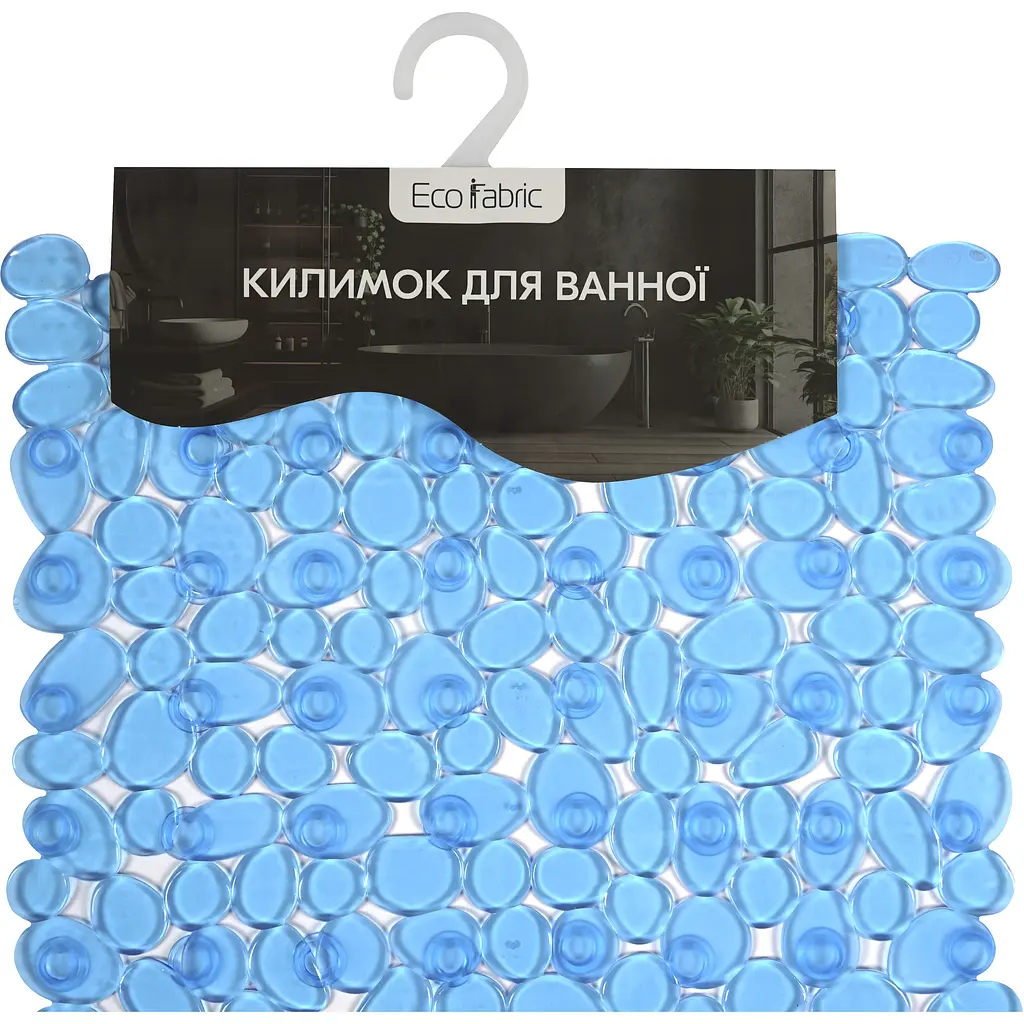 Килимок для ванної Eco Fabric Галька 68х34 см прозоро-синій (6834-002) - фото 7