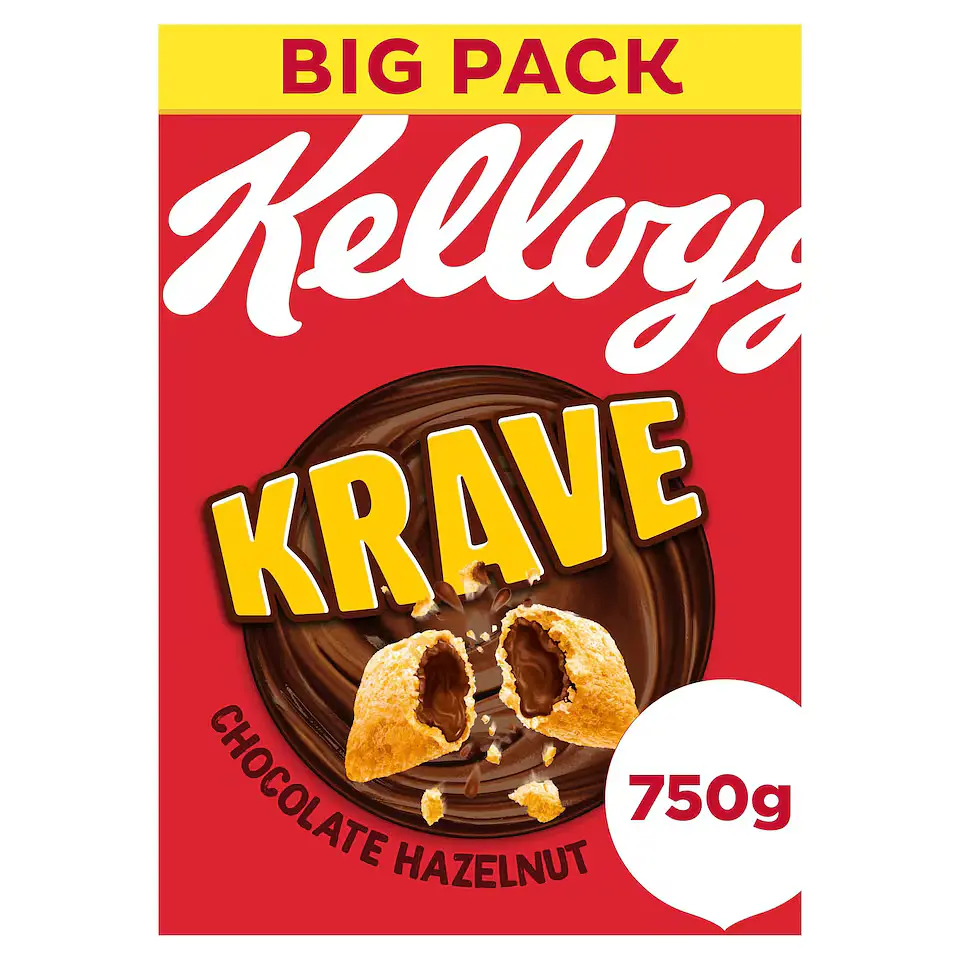 Сухий сніданок Kellogg's Krave Chocolate Hazelnut з шоколадно горіховою начинкою 750 г