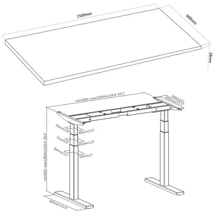Стіл комп'ютерний 2E CE150WDARK-MOTORIZED з регулюванням висоти - фото 7