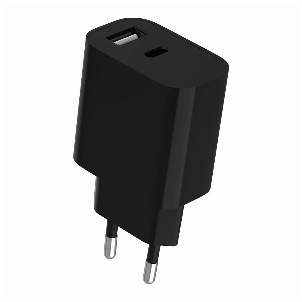 Зарядний пристрій Gembird 1xUSB-C + 1xUSB 12W black (TA-UC-2AC12-01-BK) - фото 3