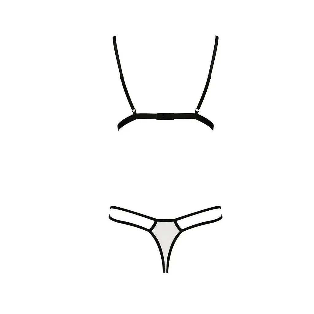 Комплект білизни ORIHIME Set white - Passion: стрепи: ліф та трусики L/XL - фото 4