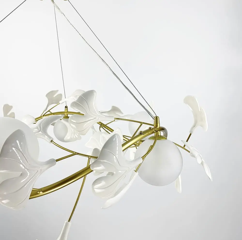 Подвесная люстра во флористических мотивах в корпусе кольцо Ø 75 см | Ст. D7370-750 GD Line F - фото 5