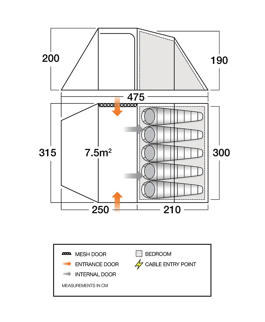 Намет п'ятимісний Vango Beta 550XL Mineral Green (TEUBETA00000002) - фото 3
