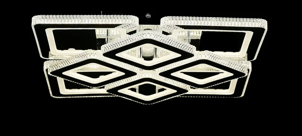 Сучасна стельова LED-люстра LT8010/4+4 LED (CH) - хром, 576 Вт, діаметр 74 см, від 17 до 32 м2 - фото 5