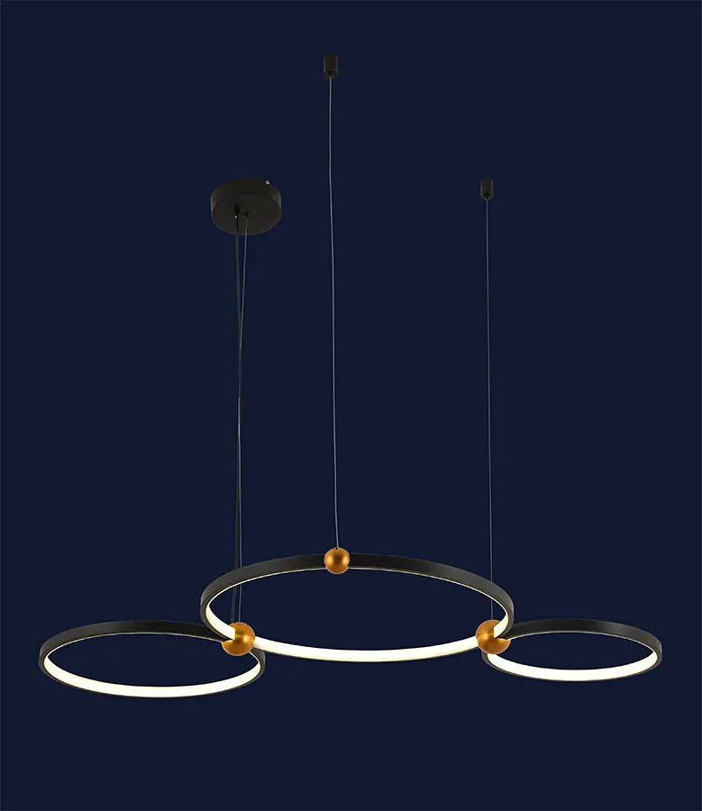 Люстра стельова LED Levistella 918LP453-C 300+400+500MM, 50W, чорний, акрил та метал, сучасний стиль - фото 2