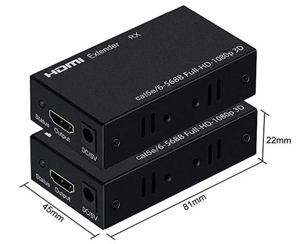 Подовжувач HDMI Extender до 60 метрів по витій парі (один кабель) Tcom 1080p - фото 6