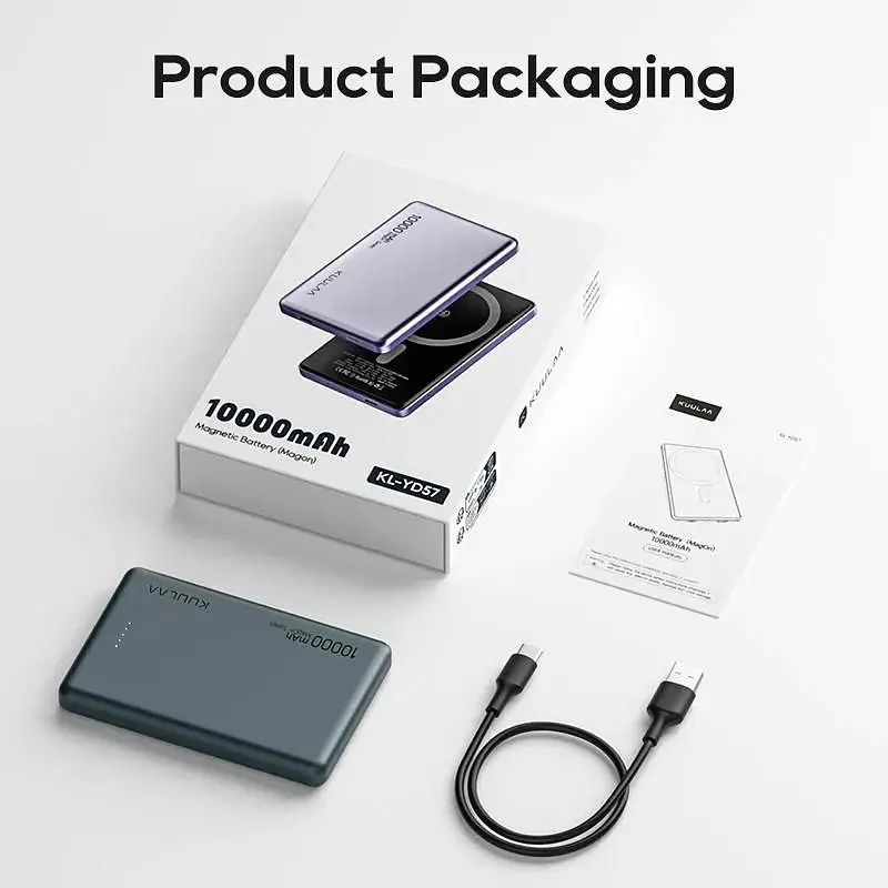 Повербанк Kuulaa MagSafe Powerbank с беспроводной зарядкой для iPhone 10000 mAh 20W Dark Green - фото 9