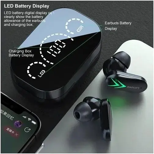 Беспроводные наушники Lenovo XT82 TWS Bluetooth черные - фото 5