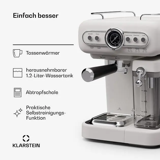 Кофеварка Klarstein Espressionata Evo 19 бар (10045426) - фото 4
