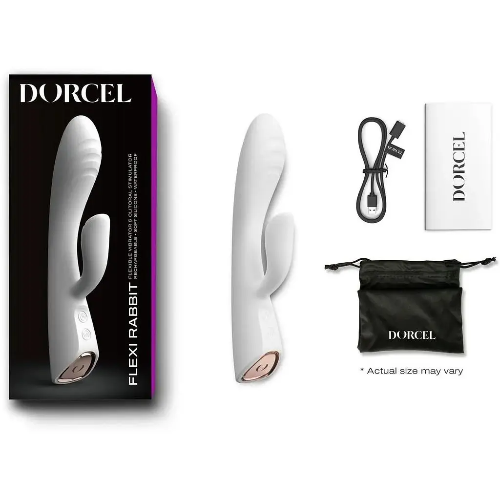 Вибратор-кролик с подогревом Dorcel Flexi Rabbit White гибкий ствол - фото 8