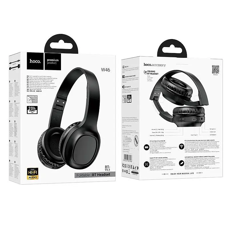 Наушники Hoco Charm BT headset W46 BT5.3/AUX, 20h, Type-C - фото 3