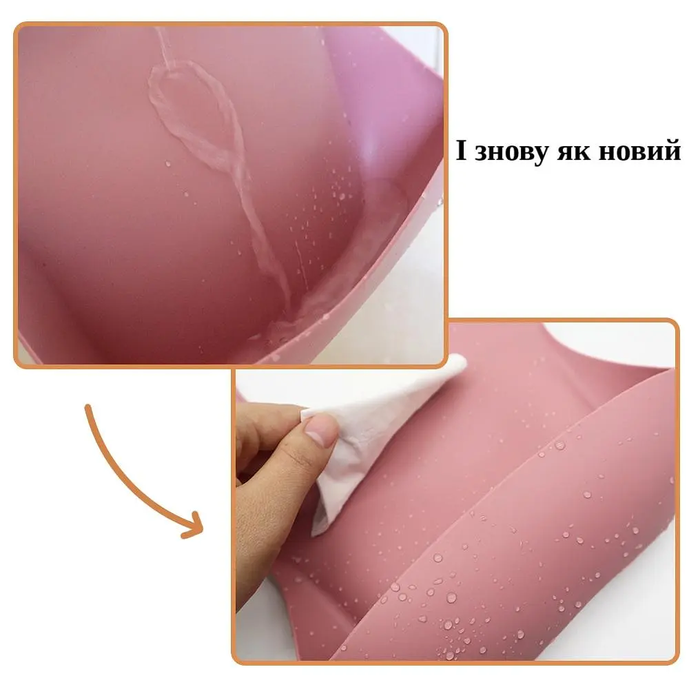 Набір силіконового дитячого посуду Cheeks для прикорму на присосках із харчового силікону темно рожевий з гризунком прорізувачем-брязкальцем  duplication - фото 10