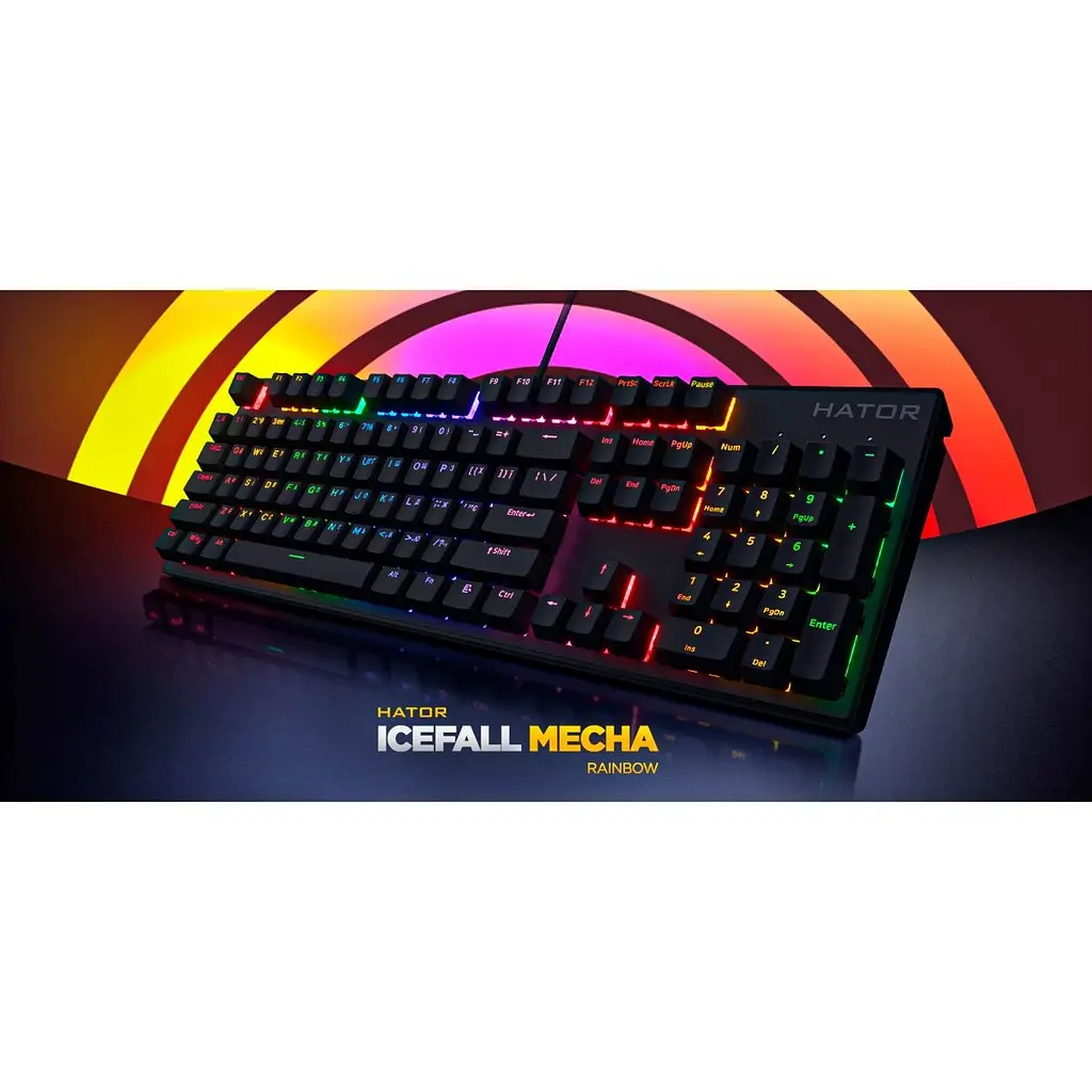 Клавіатура Hator Icefall Mecha Rainbow USB Black (HTK104UA) [136479] - фото 7