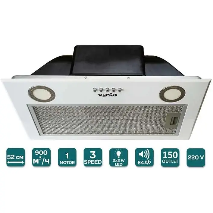 Витяжка вбудована Ventolux Punto 52 WH (900) PB PC - фото 4