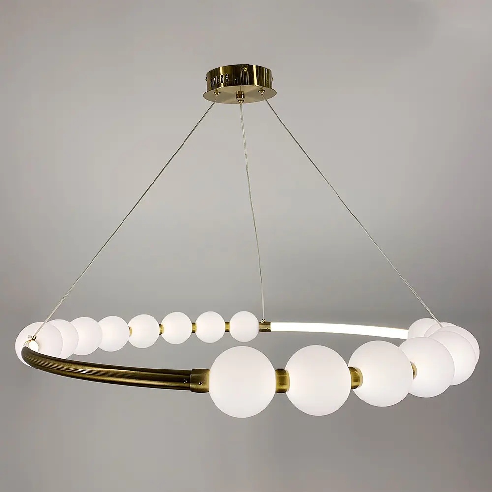 Люстра Nordic Pearl с плафонами-жемчужинами на 3 режима Line F | Ст. SG33 - фото 7