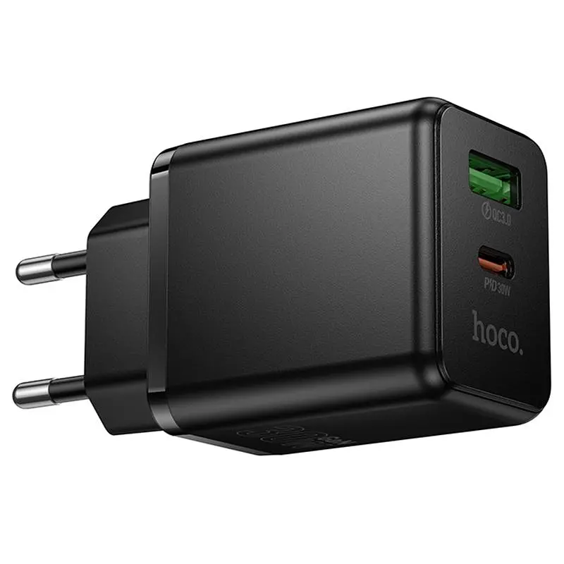 МЗП Hoco C157A Smart PD30W+QC3.0 (1USB-A/1C) Black - фото 6