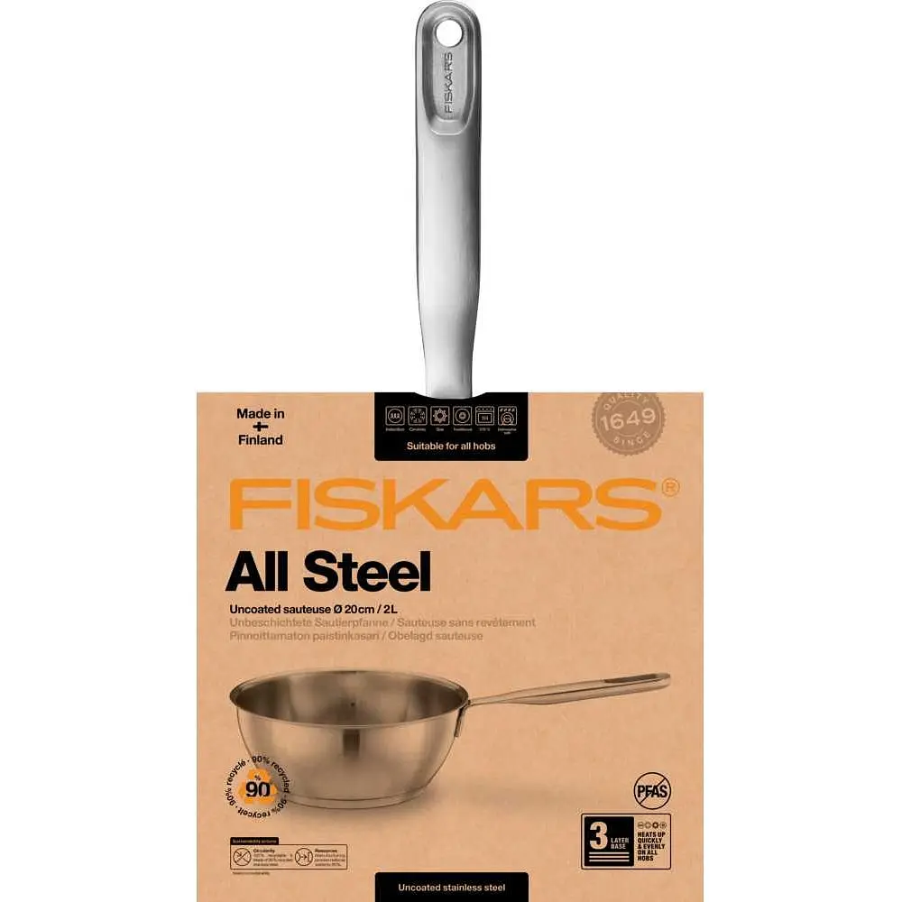 Сотейник Fiskars All Steel матовый 20 см 2 л (1064748) - фото 6