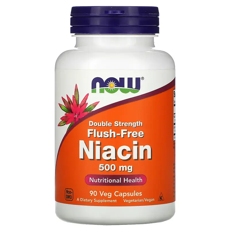 NOW Ніацин, Flush Free Niacin 500мг - 90 капсул