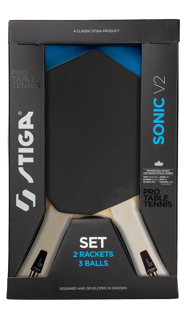 Набір для настільного тенісу Stiga Sonic V2 Cybershape 2 Bats 3 Balls (1210-1206-35) - фото 4