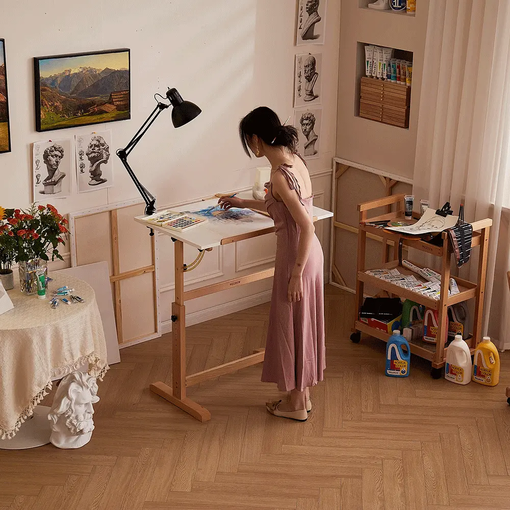 Стіл художній креслярський Meeden 6063, 90x60x84 см, дерев'яний, регульована висота - фото 10