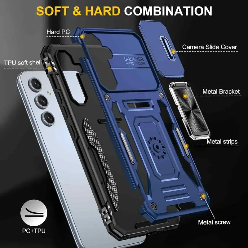 Ударостійкий чохол Camshield Army Ring для Samsung Galaxy A57 5G Синій / Navy - фото 4