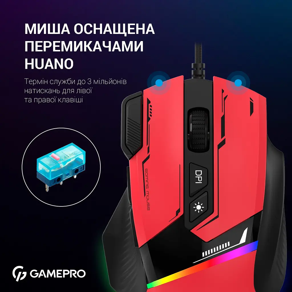 Миша GamePro червона (GM300R) - фото 11