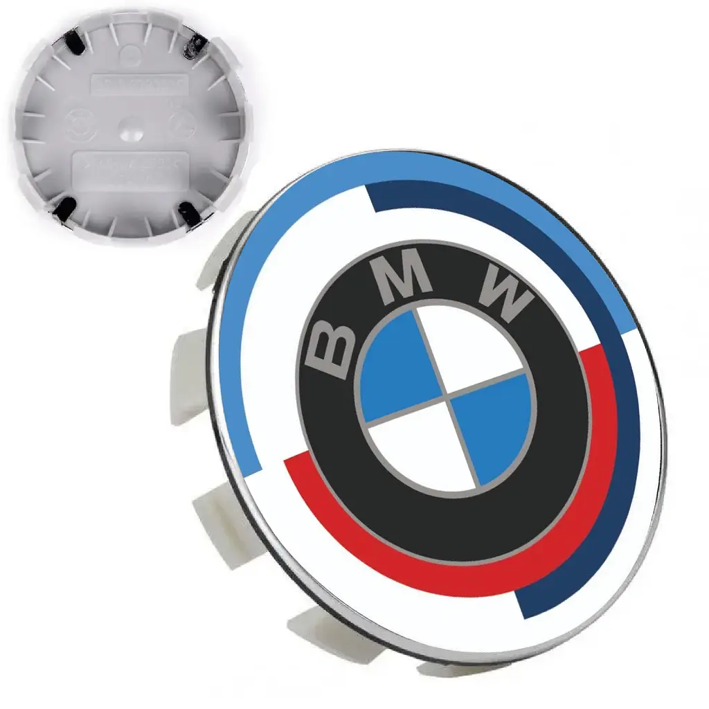 Ковпачки на титани BMW 56 / 53 мм Ювілейні 50 років Бело Сині 1 шт (6861092)