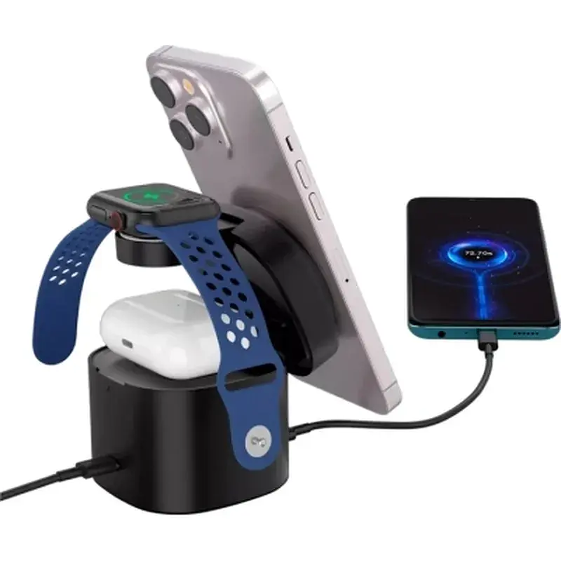 Зарядний пристрій Canyon 4-in-1 wireless charging stand 30W + charger 65W + cable 1.0m black (CNS-WCS405B) - фото 4