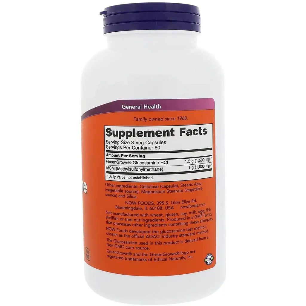 Глюкозамін та MSM Now Foods Glucosamine & MSM 240 капсул - фото 2