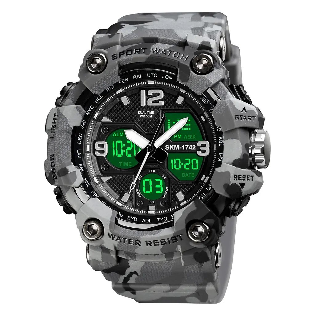 Наручний годинник чоловічий 1742 Gray Military. Skmei acs0030609 - фото 2