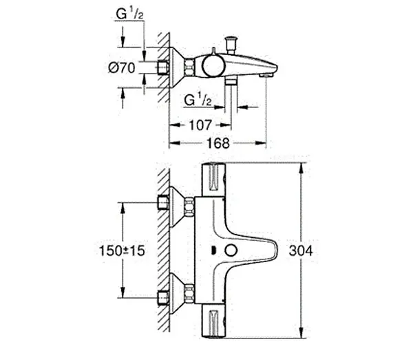 Термостат для ванны Grohe Grohtherm 800 34567000 Хром - фото 2