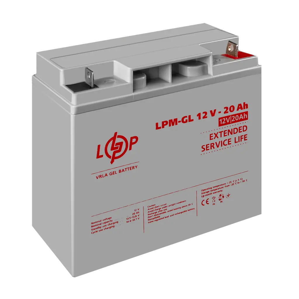 Акумулятор гелевий LPM-GL 12V - 20 Ah - фото 4
