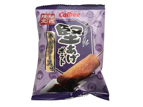 Японські чіпси Calbee Kata-age Potato Chips Kushikatsu Sauce 15г - фото 5
