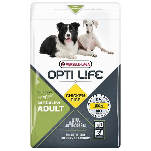 Сухий суперпреміум корм Opti Life Adult Medium Опті Лайф для собак середніх порід, Курка 2.5 кг (311424)