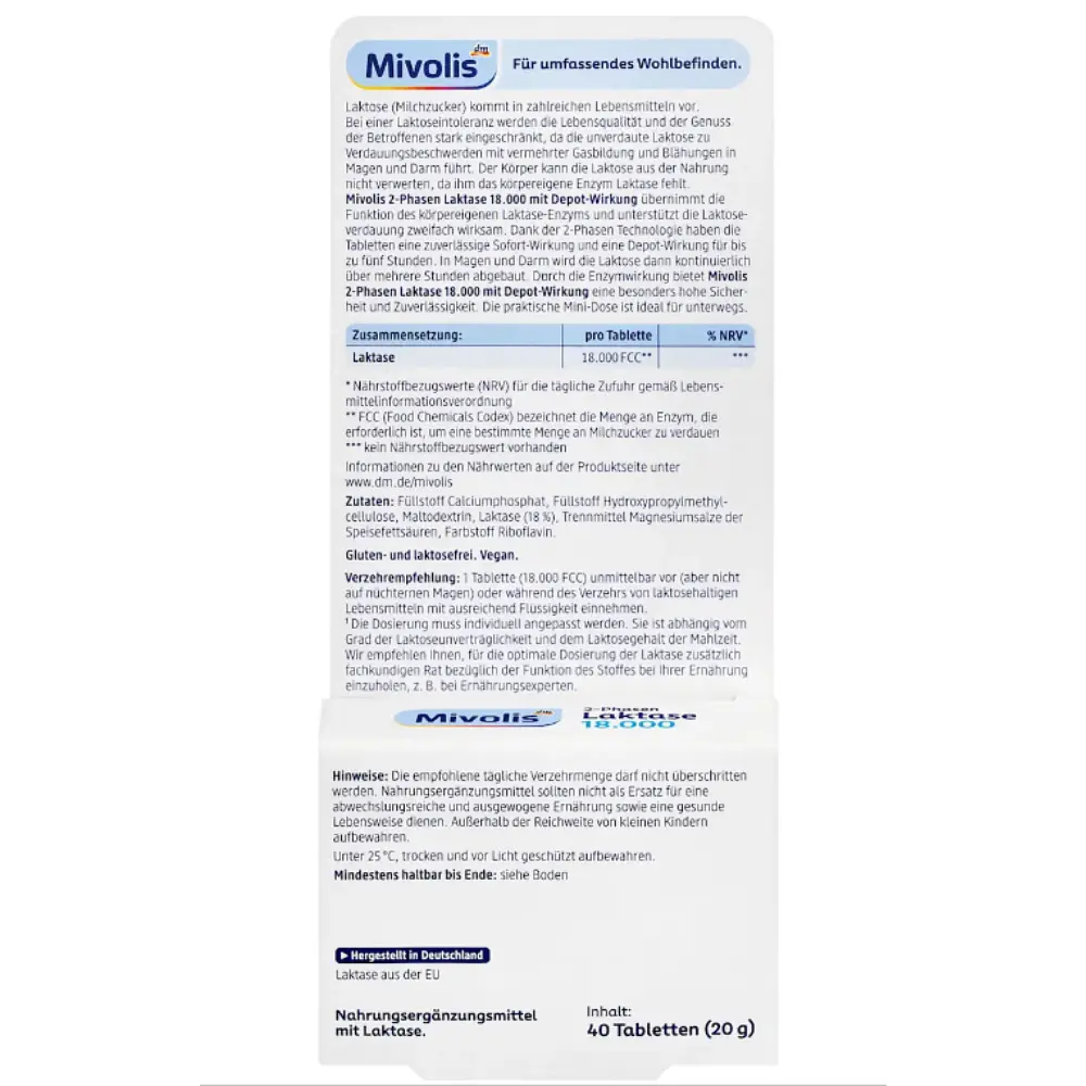 Mivolis Лактаза 18000, 20 г, від DM (Німеччина) - фото 4