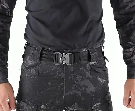 Ремень тактический военный Assault Belt с пряжкой Кобра черный - фото 3