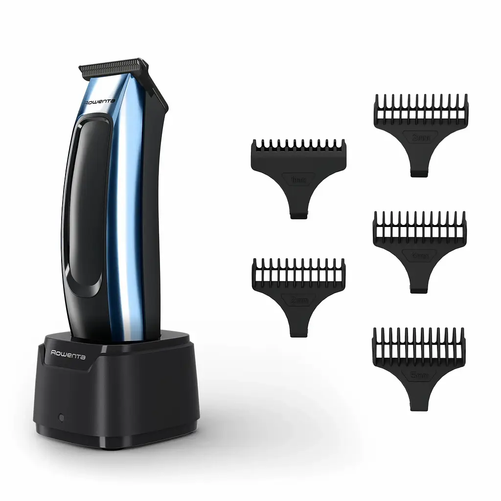 Тример Barber Experience, для голови, бороди, мережа+акум., роторний мотор, насадок-5, нержа ROWENTA teh0017759 - фото 2