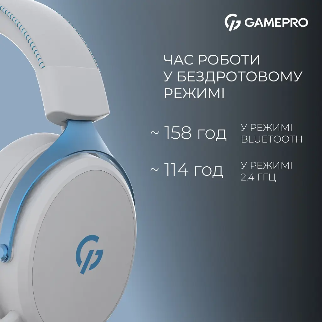Навушники GamePro Asgard Skadi Wireless White/Blue (HSW191WB) - фото 7