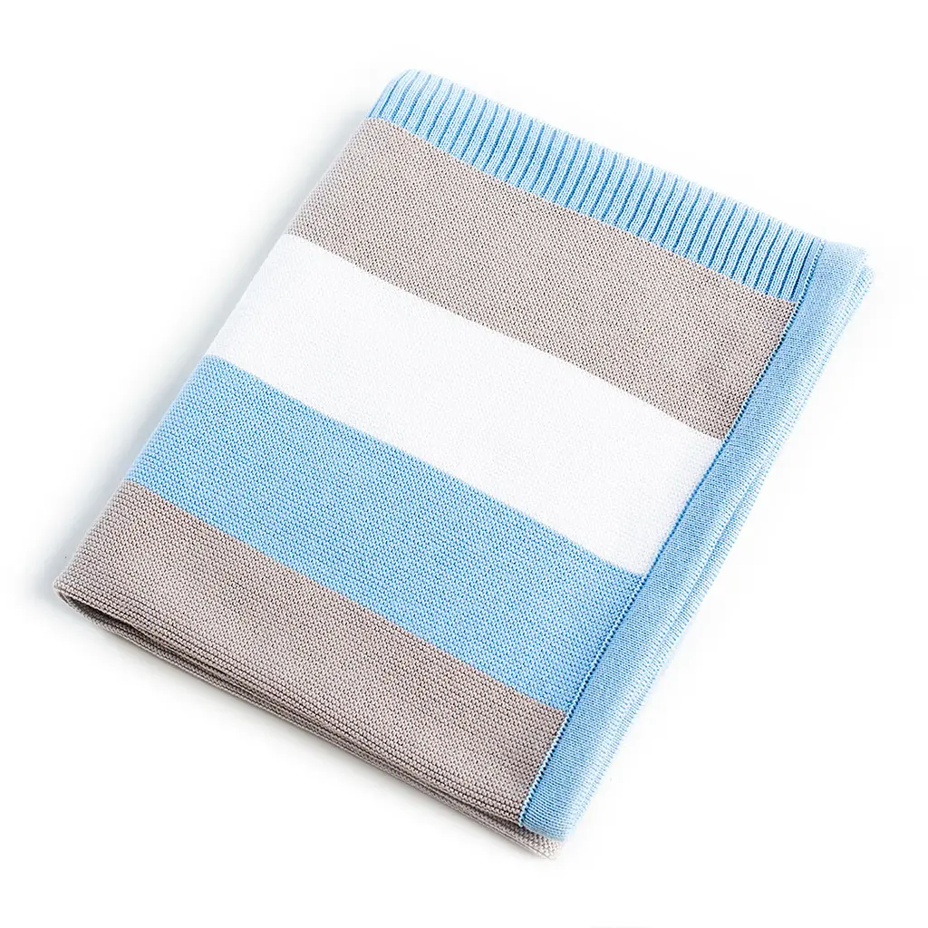 Дитячий плед в'язаний Ideia + шапочка, блакитний, 90х70 см (8-29909) - фото 2