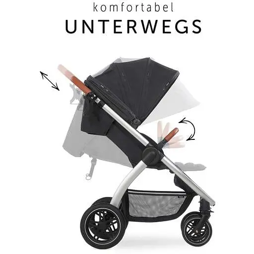 Прогулочная коляска Hauck Uptown Melange Black, черная (14827-3) - фото 4