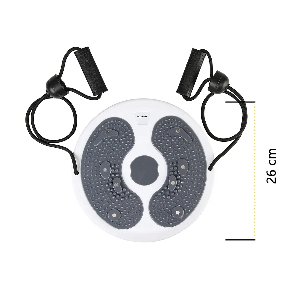 Диск здоров'я для талії Cornix Twisting Waist Disc з еспандерами White/Grey XR-0450 - фото 8