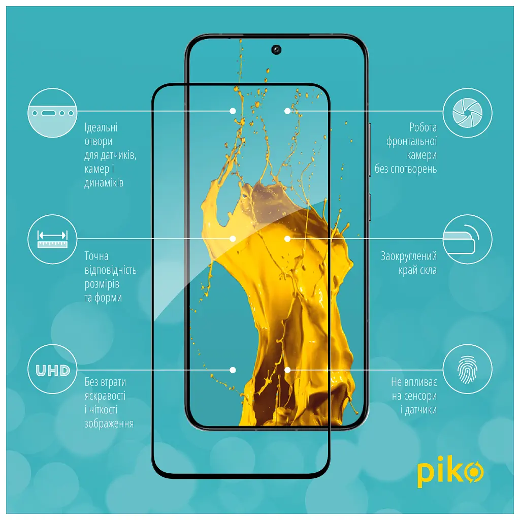 Стекло защитное Piko Full Glue Xiaomi 14 Black (1283126591242) - фото 2