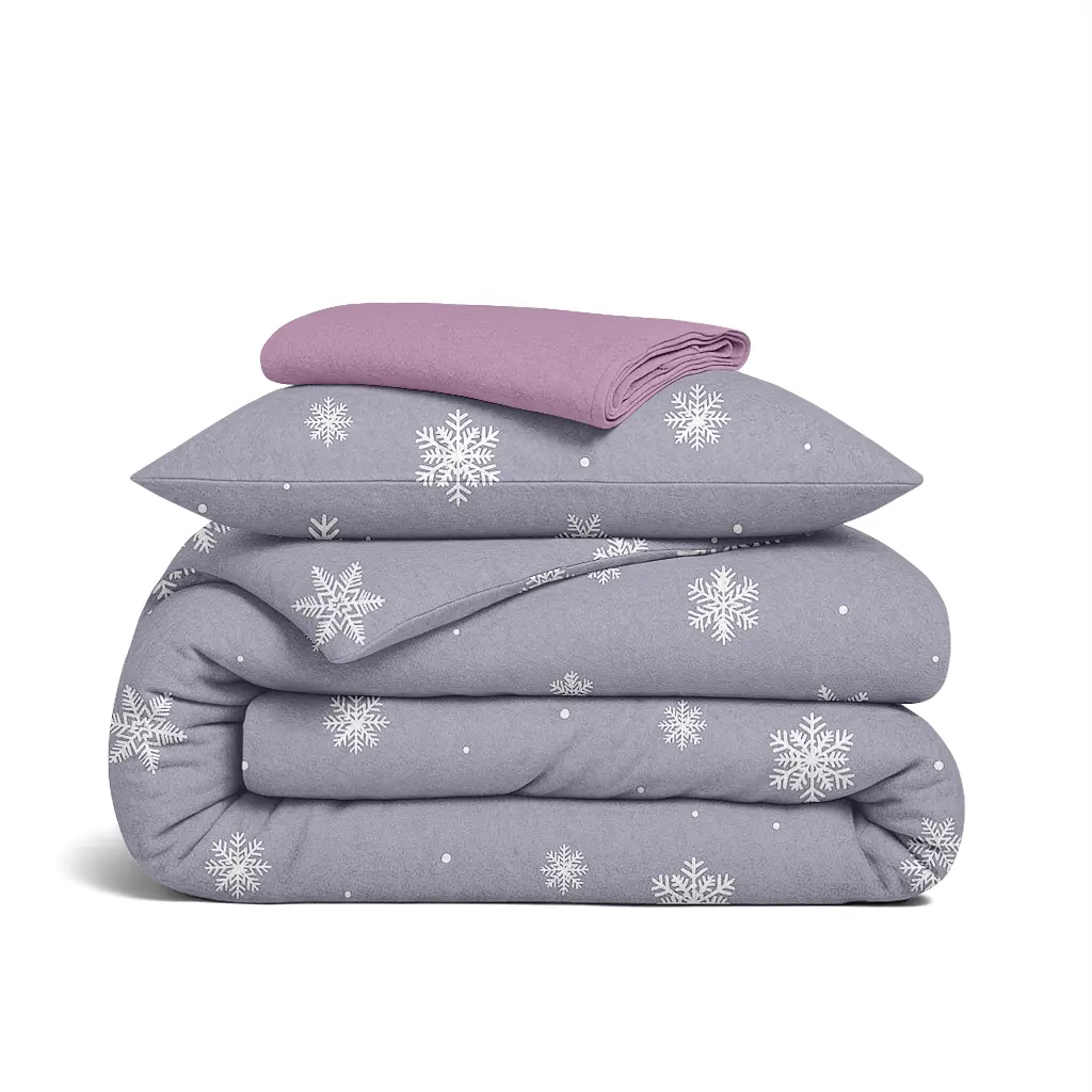 Дитяча постільна білизна фланель в ліжечко SNOWFLAKES FROST CS3 COSAS (4822052477137)