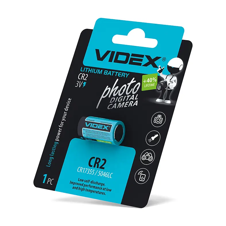 Батарейка літієва Videx CR2 1шт BLISTER CARD VIDEX (23458-000) - фото 2