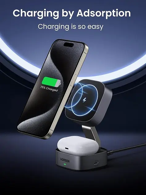 Беспроводная зарядная подставка стенд Ugreen W526 MagSafe Qi 20 Вт (UGR-35278) - фото 8