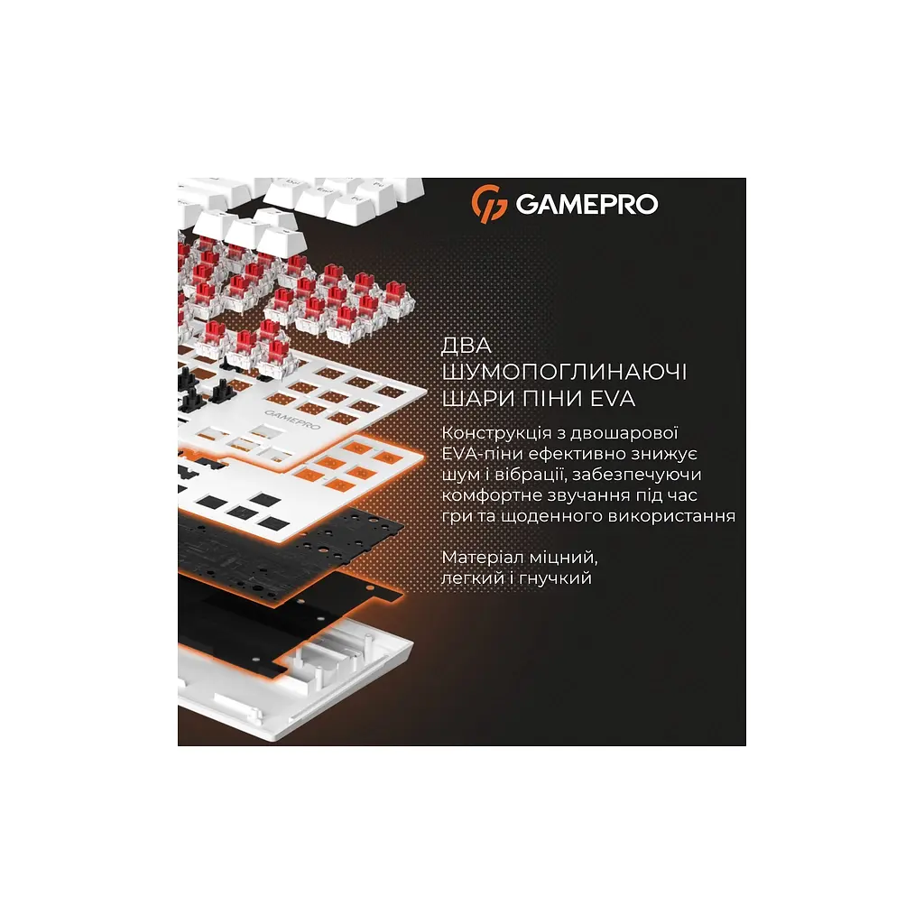 Клавіатура GamePro Genesis Joker MK124W Outemu Red Switch USB UA White (MK124W) - фото 11
