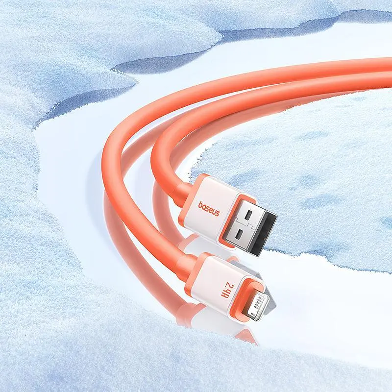Кабель USB to Lightning для iPhone iPad Baseus Data Cable (1m, 2.4A, 480 Mbps). Orange (P10368803731-00) - фото 9