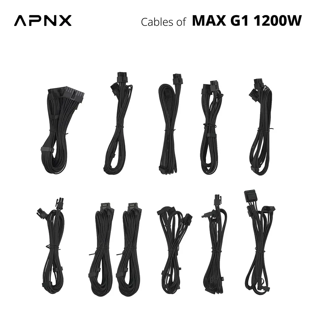 Блок питания APNX MAX G1 1200W 80+ Gold (APPG-MXK2FEC.X1) - фото 8